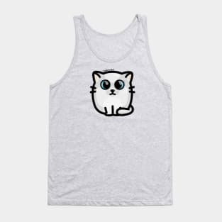 Chonky Boi - White Kitty (Blue Eyes) Tank Top